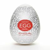 Мастурбатор-яйцо Tenga Keith Haring Party Egg, 7 см (белый) 19723 фото