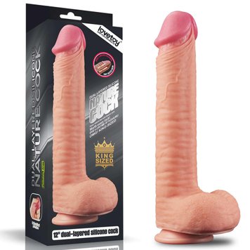 Dildo Dual Layer Platinum, 30,5 cm (w kolorze cielistym) 14388 zdjęcie