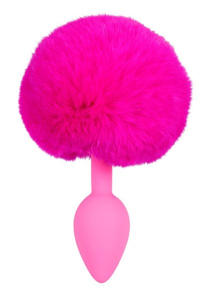 Анальная пробка с пушистым хвостом Orion Colorful Joy Bunny Tail, 13,5 см (розовый) 4943 фото