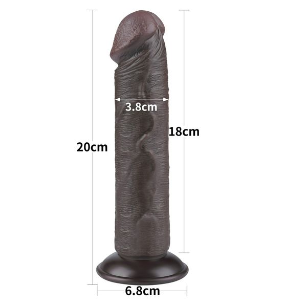 Dildo z przyssawką Lovetoy Sliding-skin Dong, 20 cm (czarny) 23371 zdjęcie