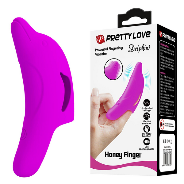 Nasadka na palec z wibracją Pretty Love Delphini, 9,8 cm (magenta) 22518 zdjęcie