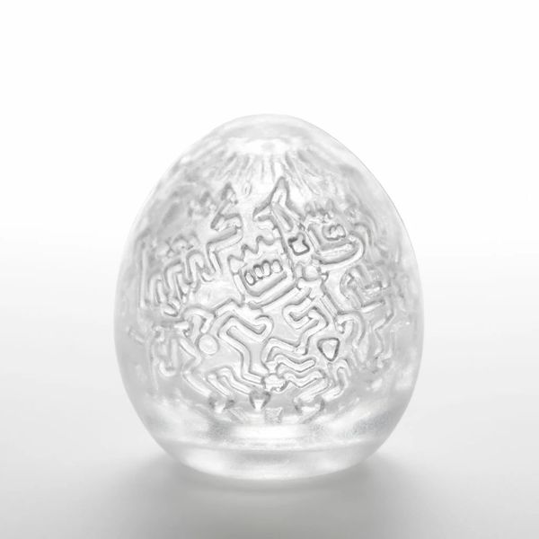 Мастурбатор-яйце Tenga Keith Haring Party Egg, 7 см (білий) 19723 фото