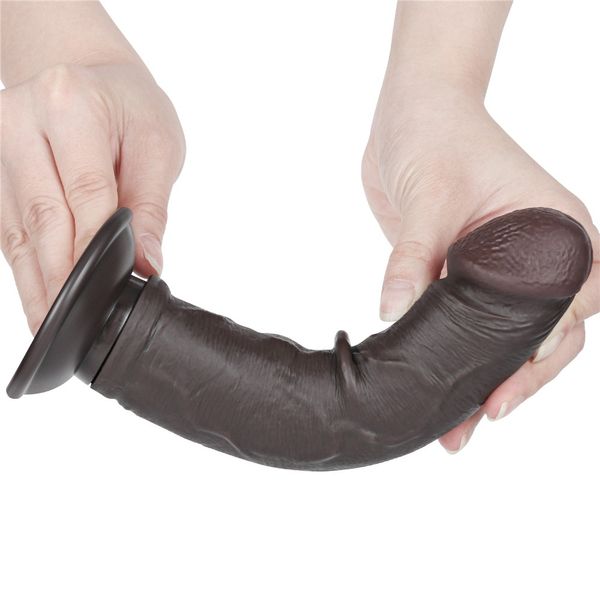 Dildo z przyssawką Lovetoy Sliding-skin Dong, 20 cm (czarny) 23371 zdjęcie