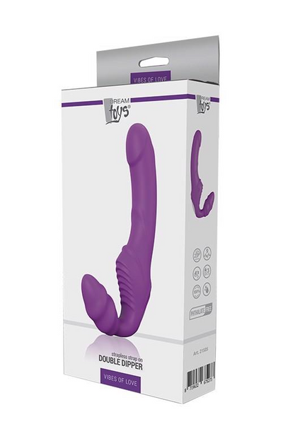 Kobiecy strapon Dream toys Vibes Of Love Double Dipper, 17 cm (fioletowy) 7269 zdjęcie