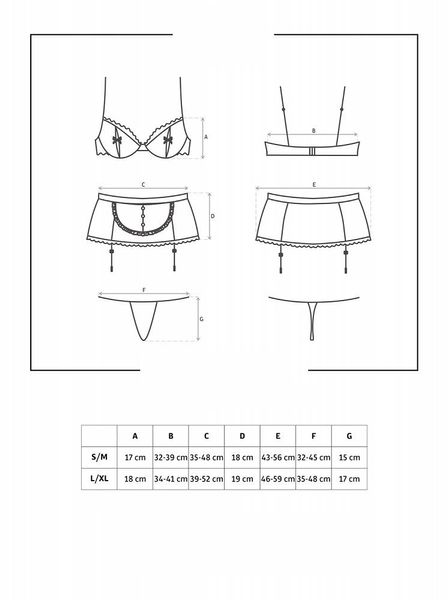 Сексуальний костюм покоївки Obsessive Maidme, S/M (чорний) 18090 фото