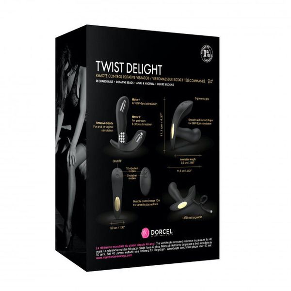 Вібратор Dorcel Twist Delight, 11.5 см (чорний) 12831 фото