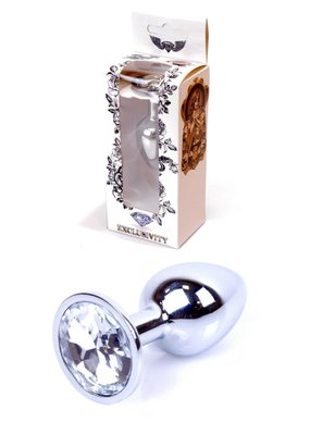 Korek analny z kryształkiem Boss Jewellery Silver, 7x2,7 cm (przezroczysty) 7954 zdjęcie