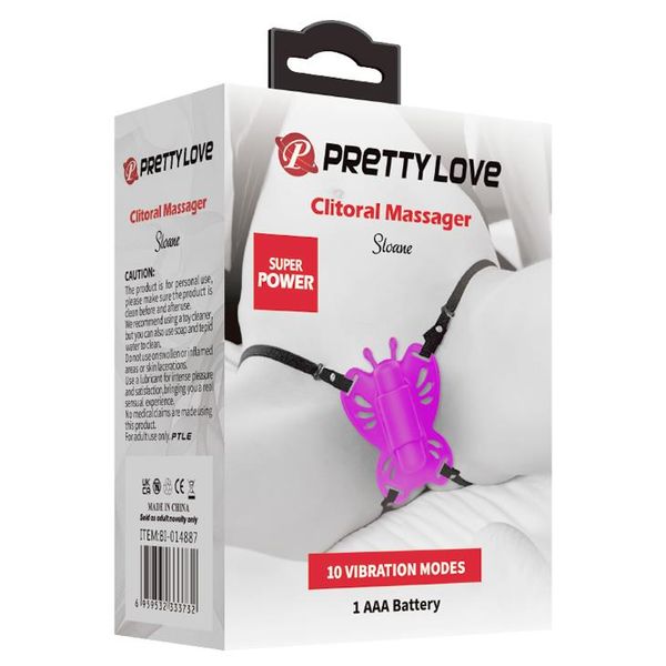 Клиторальный стимулятор Pretty Love Clitoral Massager Butterfly, 8,6 см (фиолетовый) 12736 фото