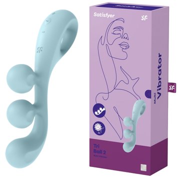 Вибратор для вагинальной стимуляции Satisfyer Tri Ball 2, 20,5 см (голубой) 15021 фото