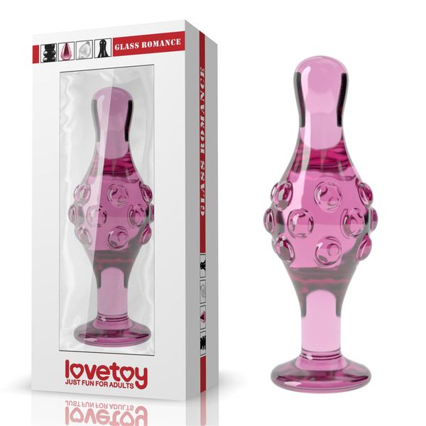 Анальна пробка Lovetoy Glass Romance GS17, 11,3 см (рожевий) 14417 фото