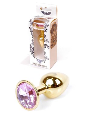 Korek analny z kryształkiem Boss Jewellery Gold Plug, 7x2,7 cm (różowy) 7958 zdjęcie