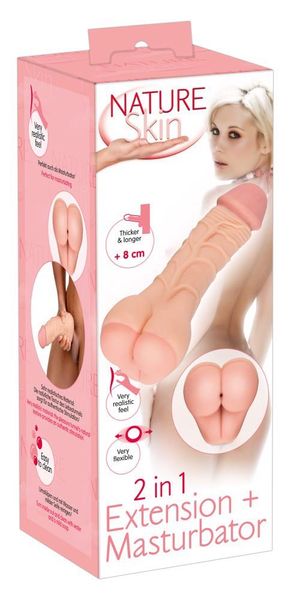 Nasadka na penisa Nature Skin 2 in 1 Extension, 21 cm (cielisty) 9523 zdjęcie