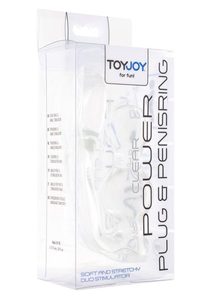 Анальная пробка с эрекционным кольцом Toy Joy Clear Power Plug & Penisring, 11,5 см (прозрачный) 4426 фото