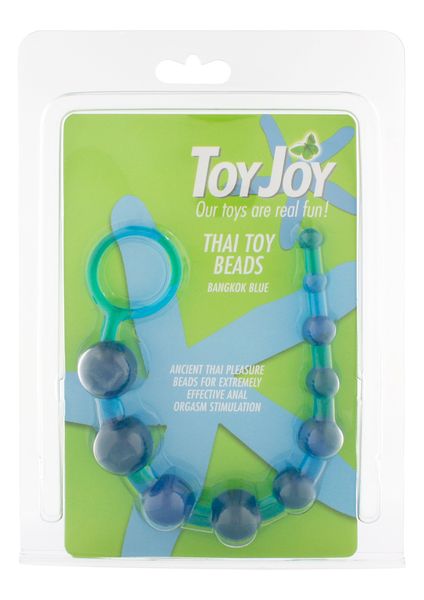 Анальная цепочка Toy Joy Thai Toy Beads, 25 см (голубой) 4355 фото