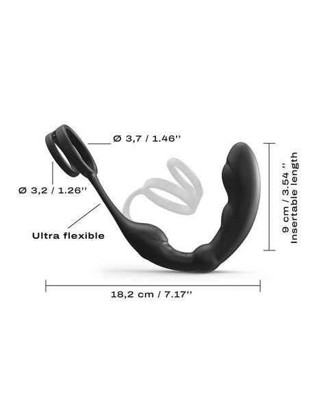 Pierścień erekcyjny ze stymulatorem prostaty Dorcel P- Ring, 18 cm (czarny) 13459 zdjęcie