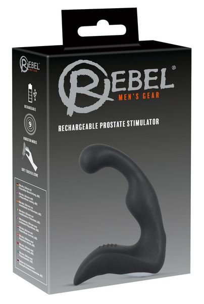 Стимулятор простати Rebel Mens Gear Rechargeable, 14,3 см (чорний) 15519 фото