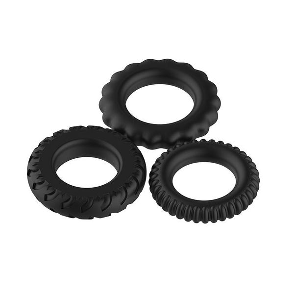 Эрекционные кольца Titan Cock Ring Set, 3 шт (черный) 10820 фото