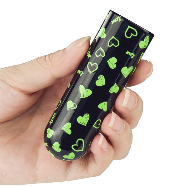 Вибратор для клитора LoveToy Heart Massager Glow In The Dark, 8,5 см (черный) 16203 фото