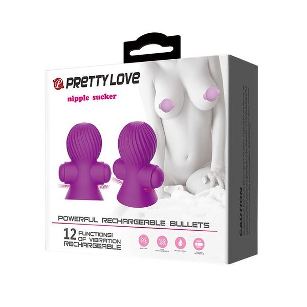 Wibrujące pompki do sutków Pretty Love Nipple Sucker, 7,2 cm (fioletowy) 10808 zdjęcie