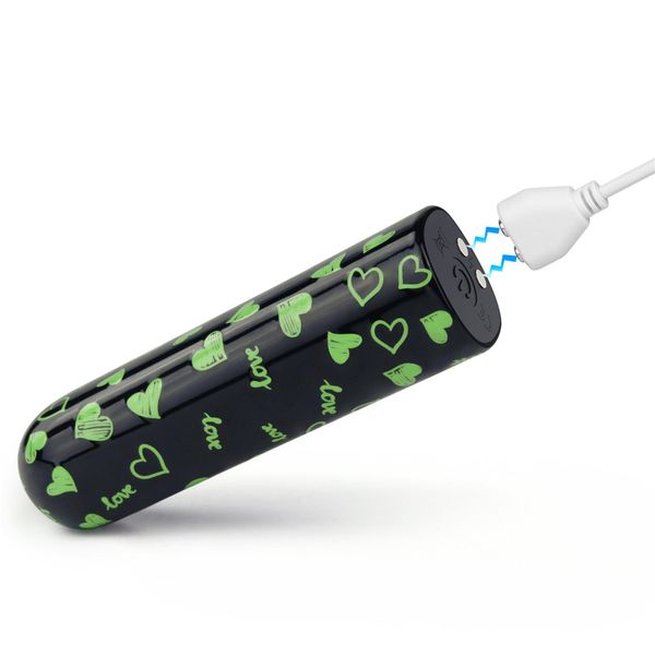 Вибратор для клитора LoveToy Heart Massager Glow In The Dark, 8,5 см (черный) 16203 фото