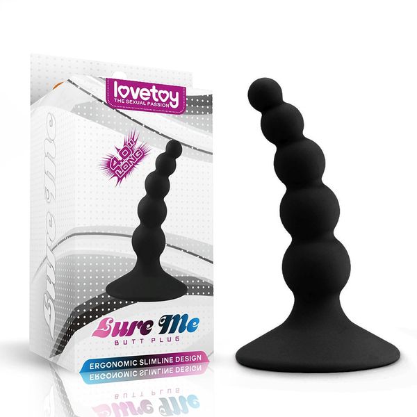 Анальная пробка LoveToy Lure Me Beaded Butt Plug 4 ", 10 см (черный) 14104 фото