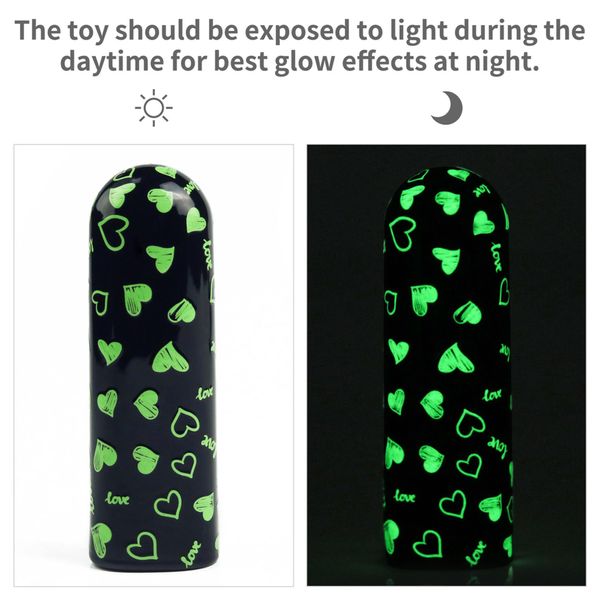 Вібратор для клітора LoveToy Heart Massager Glow In The Dark, 8,5 см (чорний) 16203 фото