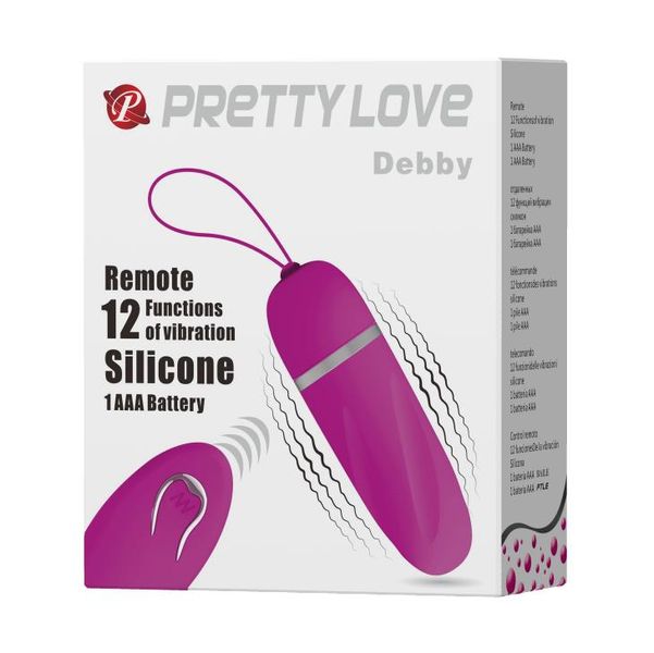 Віброяйце Pretty Love Debby Remote, 7,5 см (рожевий) 9984 фото