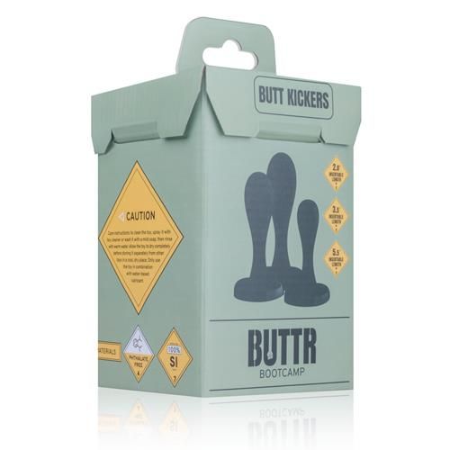 Набір анальних пробок Buttr Kickers Butt Plug Training, 3 шт (чорний) 8452 фото