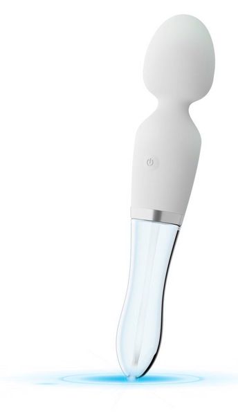 Двухсторонний стеклянный вибратор Orion Glass Vibrator 1, 21,5 см (белый) 17179 фото