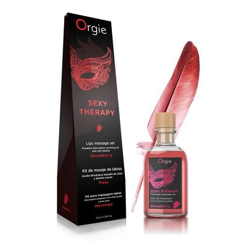 Массажное масло Orgie Lips Massage Kit клубника, 100 мл 8509 фото