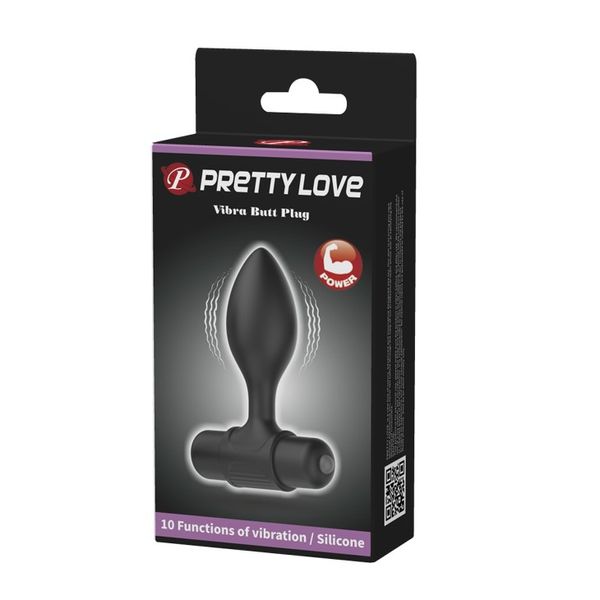 Korek analny z wibracjami Pretty Love, 8,6 cm (czarny) 21933 zdjęcie