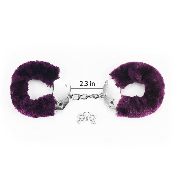 Futrzane kajdanki Fetish Pleasure Fluffy (fioletowy) 25750 zdjęcie