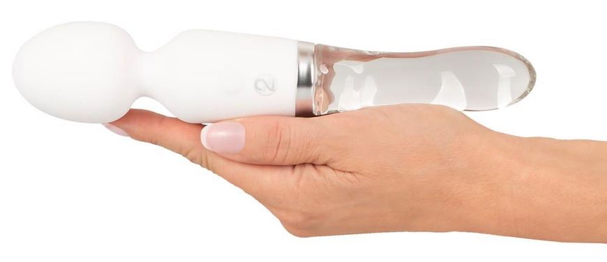 Двухсторонний стеклянный вибратор Orion Glass Vibrator 1, 21,5 см (белый) 17179 фото