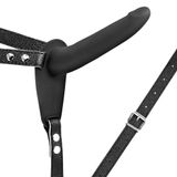 Wibrujący strapon Fetish Tentation Vibrating Strap-On With Double Dildo, 15 cm (czarny) 17948 fotografia