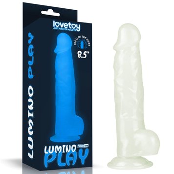 Dildo świecące w ciemności Lumino Play 8.5", 21,5 cm (niebieski) 14677 zdjęcie