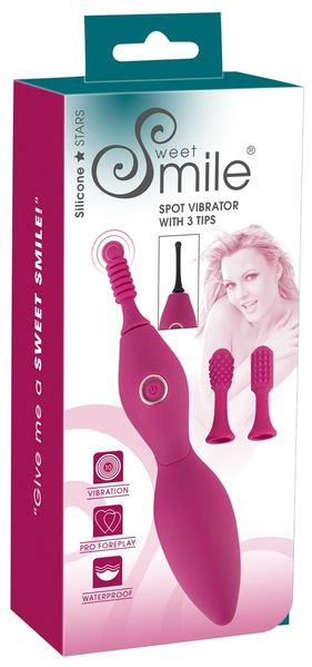 Wibrator łechtaczkowy Sweet Smile Spot Vibrator With 3 Tips, 17,9 cm (różowy) 10904 zdjęcie