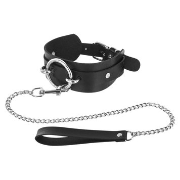 Obroża i smycz Fetish Tentation Ring and Leash (czarny) 18052 zdjęcie