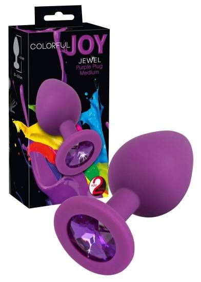 Korek analny z kryształem Colorful Joy Jewel Medium, 8 cm (fioletowy) 5036 zdjęcie