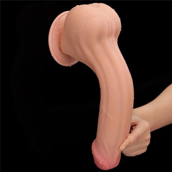 Dildo LoveToy Sliding-Skin Dual Layer Dong, 29 cm (w kolorze cielistym) 22242 zdjęcie