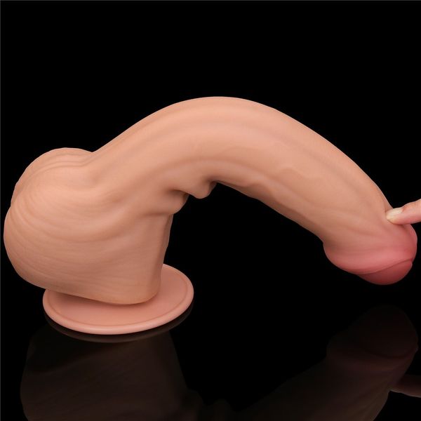 Dildo LoveToy Sliding-Skin Dual Layer Dong, 29 cm (w kolorze cielistym) 22242 zdjęcie