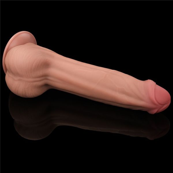 Dildo LoveToy Sliding-Skin Dual Layer Dong, 29 cm (w kolorze cielistym) 22242 zdjęcie