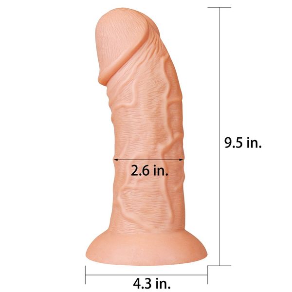 Realistyczne dildo na przyssawce LoveToy Realistic, 24 cm (w kolorze cielistym) 22106 zdjęcie