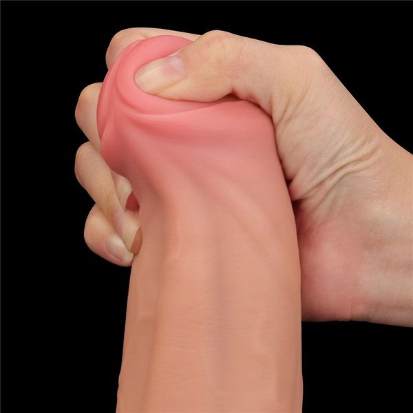 Dildo LoveToy Sliding-Skin Dual Layer Dong, 29 cm (w kolorze cielistym) 22242 zdjęcie