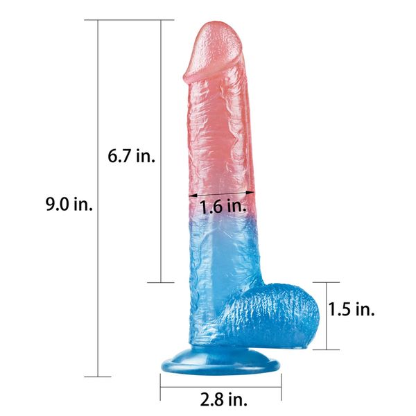 Dildo LoveToy Dazzle Studs 9", 23 cm (multi) 14674 zdjęcie