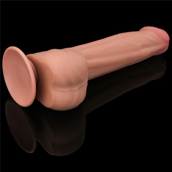 Dildo LoveToy Sliding-Skin Dual Layer Dong, 29 cm (w kolorze cielistym) 22242 zdjęcie