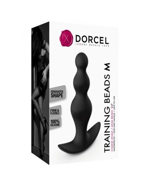 Анальная пробка Dorcel Training Beads M, 11,5 см (черный) 12828 фото