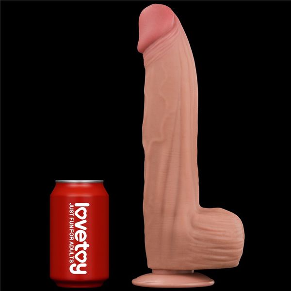 Dildo LoveToy Sliding-Skin Dual Layer Dong King Sized, 31 cm (w kolorze cielistym) 22243 zdjęcie