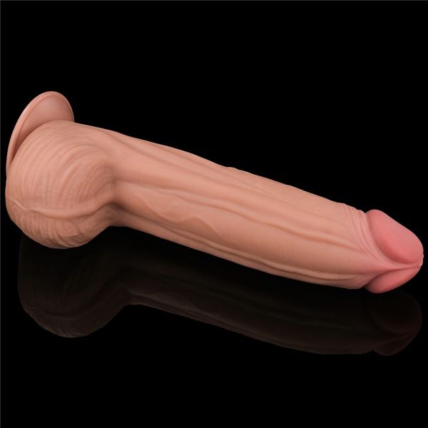 Dildo LoveToy Sliding-Skin Dual Layer Dong King Sized, 31 cm (w kolorze cielistym) 22243 zdjęcie