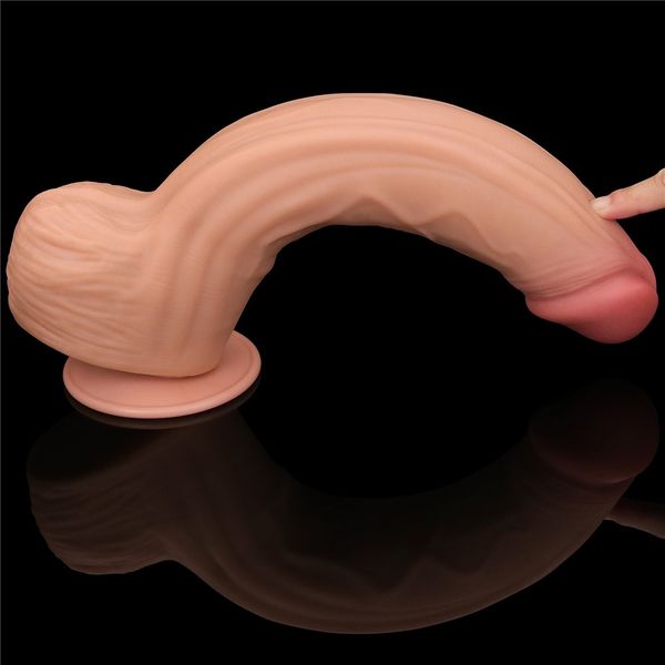 Dildo LoveToy Sliding-Skin Dual Layer Dong King Sized, 31 cm (w kolorze cielistym) 22243 zdjęcie