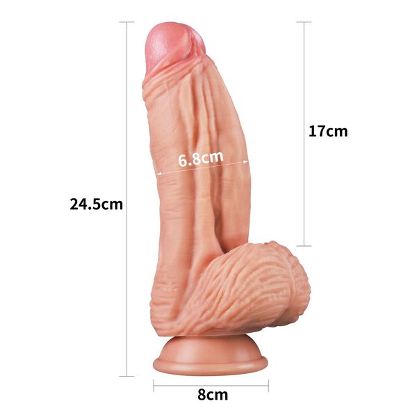 Realistyczne dildo LoveToy Dual Layered, 24,5 cm (w kolorze cielistym) 22112 zdjęcie